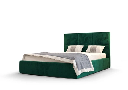 Polsterbett Hestia 160x200 mit Stauraum Flaschengrün moderner skandinavischer Stil mit bequemem Kopfteil