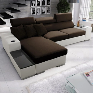 Ecksofa mit Schlaffunktion Provo braun / weiß linkes Ecksofa mit Bettkasten und Funktionserweiterung