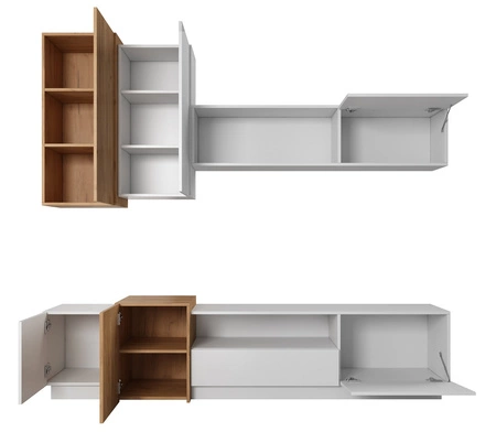 Raummöbel weiß / Eiche Handwerk Gold modernistisches Design und moderne Form der Möbel schieben, um System zu öffnen