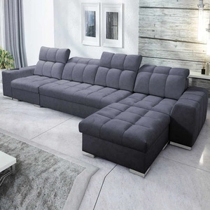 Ecksofa mit Schlaffunktion Luigi XII graphit rechte Seite stilvolle Ecksofa für das Wohnzimmer in einem minimalistischen und eleganten Finish