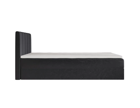 Boxspringbett Casey 90x200 graphit im modernen skandinavischen Stil mit gepolstertem Kopfteil Bett mit Staukasten