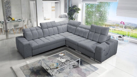 Ecksofa mit Schlaffunktion Luigi III grau rechts bequemes Ecksofa für das Wohnzimmer perfekt für die tägliche Entspannung