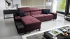 Ecksofa mit Schlaffunktion Alcamo burgundy links elegantes und stilvolles Ecksofa mit einer praktischen Schublade an der Seite des Möbels