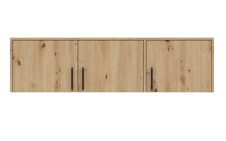 Schrankverlängerung Caspe 150 cm Eiche artisan modernes Design ABS-Finish und schwarze Griffe