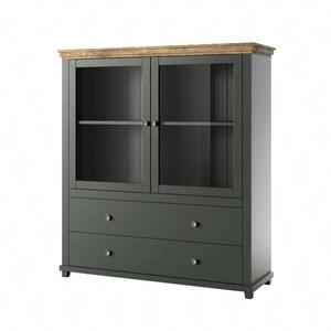 Evora 126 cm hohe Kommode Flasche grün / Eiche lefkas wird Liebhaber von ausdrucksstarken Interieurs ideal für das Wohnzimmer oder Esszimmer begeistern