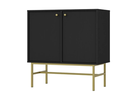 Möbel Kioto III schwarz graphit stilvolles Design Wohnzimmermöbel elegante Möbel auf einem stabilen Rahmen getragen Goldgriffe