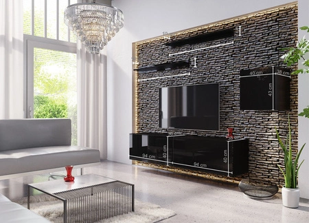 Como Hängeelement weiß glänzend ergonomisch und funktional geometrisch inspiriert, um Ihr Interieur optisch zu vergrößern, an der Wand hängen