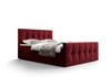 Boxspringbett Manhattan 140x200 burgunderrotes Bett im modernen skandinavischen Stil mit gepolstertem Kopf- und Fußteil