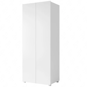 Zweitüriger Kleiderschrank Apulia 80 cm weiß glänzend minimalistisches Design einfache Form idealer Kleiderschrank für Schlafzimmer oder Flur