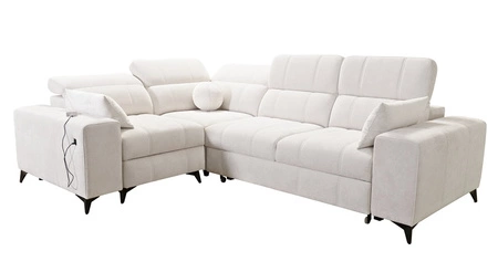 Ecksofa mit Schlaffunktion Penejos II Lux grün links komfortables Ecksofa für das Wohnzimmer mit bequemer ausziehbarer Fußstütze