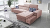Ecksofa mit Schlaffunktion Hampton quartz pink rechte Seite stilvolle Steppung auf dem Sitz weicher Polsterstoff Ecksofa mit Verlängerung