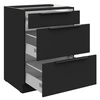Stehender Küchenschrank mit Schubladen Schwarz 60 D 3S BB Metallkante Griffe Feuchtigkeit und Beschädigung beständig Schrank 
