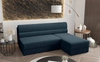 Ecksofa mit Schlaffunktion Fogu blau rechte Seite stilvolles Ecksofa mit einfachem Design mit Cord-Stoff Bettzeug Container abgedeckt