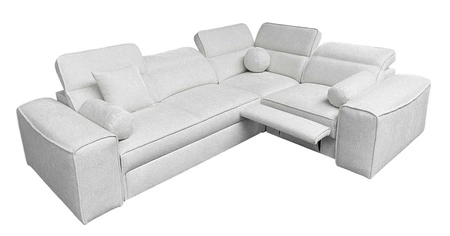 Ecksofa mit Schlaffunktion Viano II Lux grau Esche rechtshändig Designer-Ecksofa für das Wohnzimmer mit komfortablem ausziehbarem Fußteil