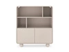 Bücherregal Bion 108 cm beige modernes Design gedeckte Farben Designer runde Form stilvolle kugelförmige Beine