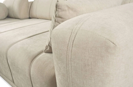 Ecksofa mit Schlaffunktion Cetara III grau rechts ergonomisches Ecksofa mit verschiebbarer Rückenlehne und verstellbaren Kopfstützen