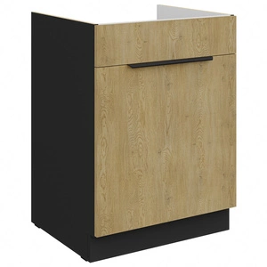 Küchen spülenschrank mit Schublade Crotone 60 ZL 1S BB Kantengriff feuchtigkeits- und beschädigungsbeständiger Schrank