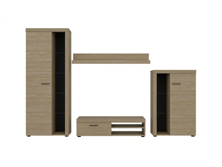 Wohnwand Rene Eiche geölt innovatives Design modernes Arrangement mit elegantem Charakter mit umfangreicher Funktionalität