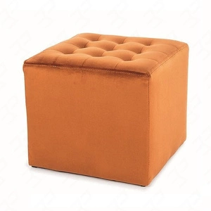 Lori Pouffe 39 cm Zimt idealer Fußhocker flecken- und kratzfest Sitzpouffe mit bequemer Sitzfläche zart gesteppt