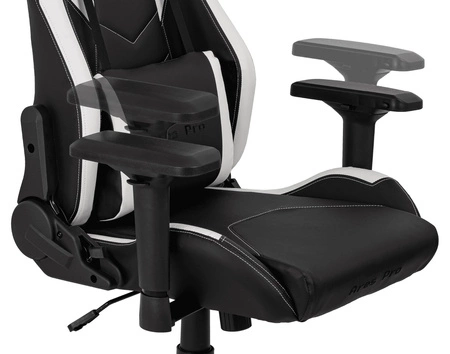 Gaming-Sessel Ares Pro schwarz/weiß komfortabler und funktionaler Sessel mit verstellbaren Armlehnen stabiles Metallgestell