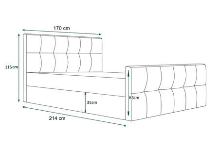 Polsterbett Viamao 160x200 türkis mit Stauraum im modernen skandinavischen Stil mit gestepptem Kopf- und Fußteil