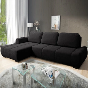 Ecksofa mit Schlaffunktion Gentle schwarz linke Seite stilvolles Design Ecksofa Bett zeichnet sich durch seine abgerundete Form