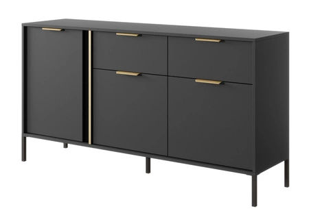 Kommode Golden 153 cm anthrazit modernes Design ideale Kommode für moderne Innenräume goldene Kante Griff fügt Eleganz