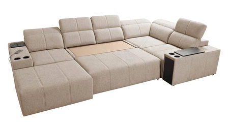 Ecksofa mit Schlaffunktion Tesalia IV Lux grün linke Seite stilvolles Ecksofa mit ausziehbarem Fußteil und Schiebefunktion der Rückenlehne