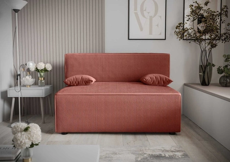 Brandon Schlafsofa Indian Pink modernes Design und breite Funktionalität dreidimensionalen Stoff mit ausdrucksstarken Streifen
