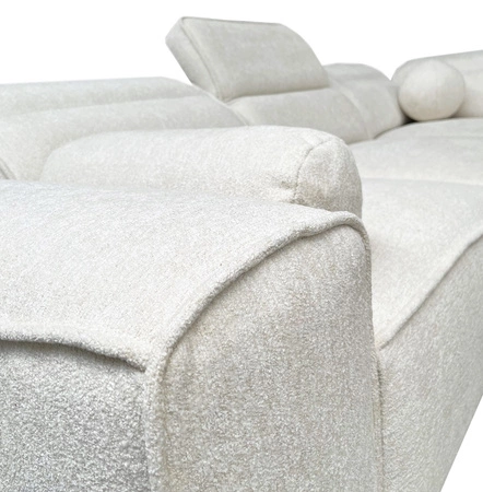 Ecksofa mit Schlaffunktion Viano VIII creme rechts modernes Ecksofa mit interessantem Design Container für Bettzeug