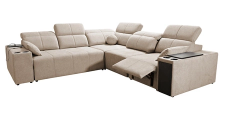 Ecksofa mit Schlaffunktion Tesalia III Lux blau rechtsseitiges Komfort-Ecksofa mit ausziehbarem Fußteil Schiebefunktion der Rückenlehne