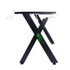 Xeno Gaming-Schreibtisch weiß/schwarz Designer und ergonomischer Schreibtisch stabile Platte mit rutschfester Kohlefaser bezogen
