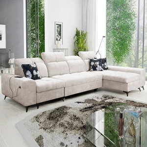 Ecksofa mit Schlaffunktion Buffalo XII creme rechts stilvolles und funktionelles Ecksofa mit Bettzeugcontainer