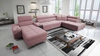 Ecksofa mit Schlaffunktion Dafni V Indisch rosa links Samt bequem und komfortabel Ecksofa mit verstellbaren Kopfstützen