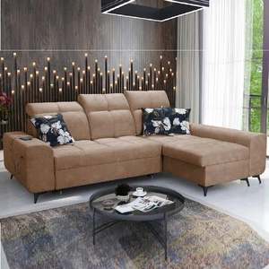 Ecksofa mit Schlaffunktion Buffalo dunkelbeige rechte Seite funktionelles und stilvolles Ecksofa mit Bettzeugcontainer
