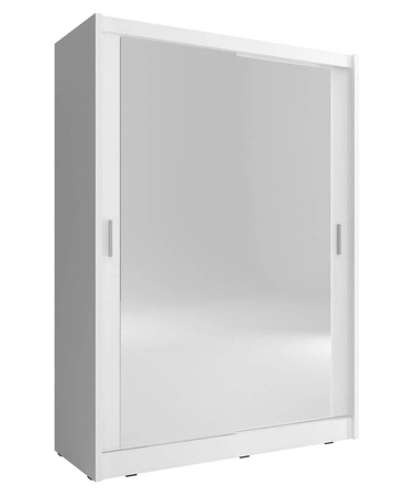 Schiebeschrank Miko II 130 cm weiß moderne Garderobe ideal für ein Ankleidezimmer Schlafzimmer oder Flur