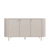 Kommode Ovalio 165 cm beige minimalistische Form macht eine Kommode für das Wohnzimmer stilvolle ovale Form dekorative Fräsen auf den Körper