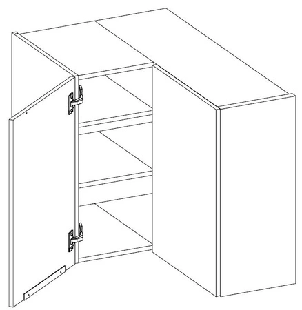 Linosa 60x60 GN-72 2F Eck-Küchenoberschrank dampf-, hitze- und auslaufsicherer Schrank