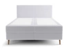 Boxspringbett Totti 180x200 grau Esche stilvolles Bett mit Bettzeug Lagerung dreidimensional gestreiften Stoff