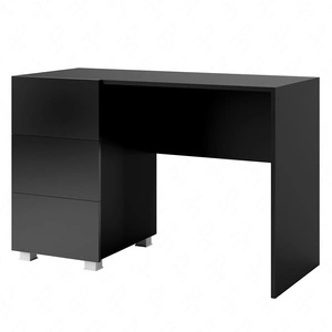 Schreibtisch mit Schubladen Apulia 100 cm schwarz glänzend minimalistisches Design einfache Form idealer Schreibtisch für ein Arbeitszimmer oder Jugendzimmer