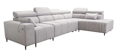 Ecksofa mit Schlaffunktion Castel XI braun rechtsseitig bequemes Ecksofa mit Bettzeugablage strapazierfähiger Stoff