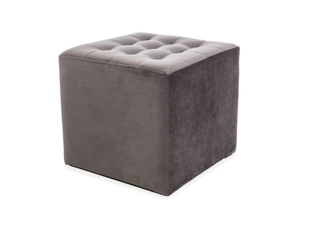 Lori Pouffe 39 cm grau idealer Hocker schmutz- und kratzfest Sitzpouffe mit bequemer Sitzfläche zart gesteppt