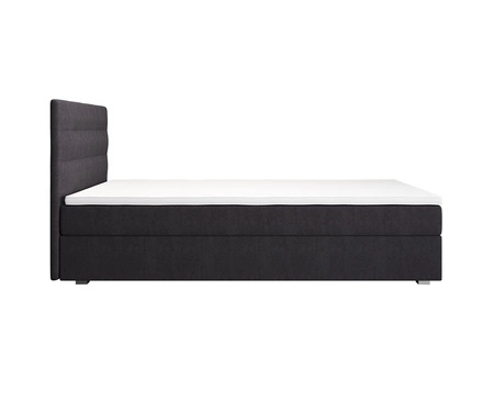 Boxspringbett Flint 100x200 graphit im modernen skandinavischen Stil mit gepolstertem Kopfteil Bett mit Staukasten
