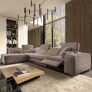 Ecksofa mit Schlaffunktion Viano XI Lux hellbraun links Design-Ecksofa mit ausziehbarem Fußteil und Bettzeugstaufach