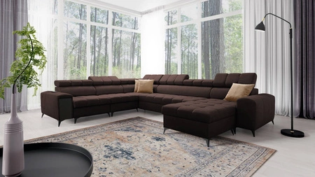 Ecksofa mit Schlaffunktion Bolmso VIII braun rechts elegantes und bequemes Ecksofa mit Schublade ideal für geräumige Innenräume