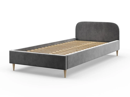 Ivrea 90x200 Polsterbett in Marineblau mit modernem Kopfteil, ideal für ein Jugendzimmer oder ein kleines Schlafzimmer