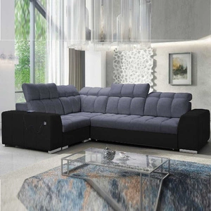 Ecksofa mit Schlaffunktion Luigi II graphit / schwarz links Komfort für die tägliche Entspannung Ecksofa mit Bettkasten