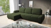 Ecksofa mit Schlaffunktion Sanfte Olive linke Seite Stilvolles Design Ecksofa mit abgerundeter Form