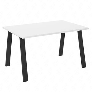 Malden Tisch 138x90 cm weiß/schwarz schlichte Form der Möbel mit stilvollen schwarzen Beinen im Loft-Stil angereichert auslaufsichere Platte