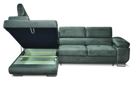 Ecksofa mit Schlaffunktion Ganta powder pink linke Seite moderner Veloursstoff garantiert höchsten Komfort und Funktionalität